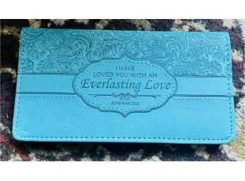 Brand-New Teal Everlasting Love Checkbook Cover