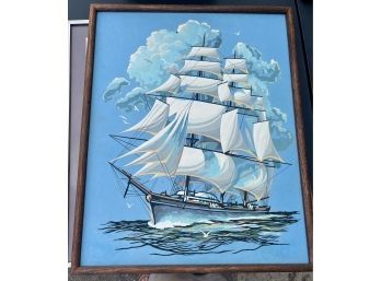 1970s Paint By Number Sailboat