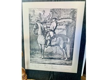 Vintage Black & Silver Horse Print