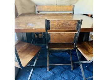 Rustic Dining Table With Seating For 5 (includes Bench)