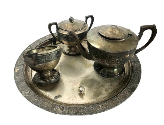 Antique Apollo ERNS Dutchardt  Silverplate Tea Set As Is