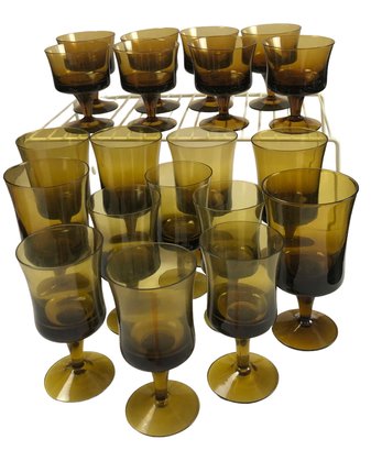 Denby Arabesque Brown Glassware 1972-1979 Sweden