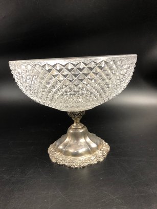 International Silver Co Lead Crystal Bowl Made In Italy