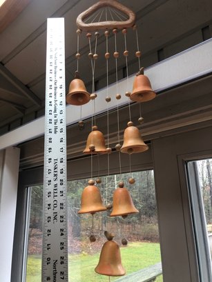 Hanging Clay Bell Chimes, Approximately 30 Inches Long