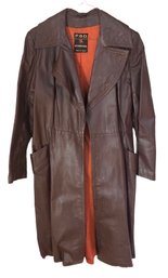 Womens Size 9 P.  B. D. International Leather Coat Made In Korea