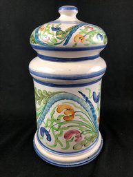 Ceramic Canister Signed & Dated