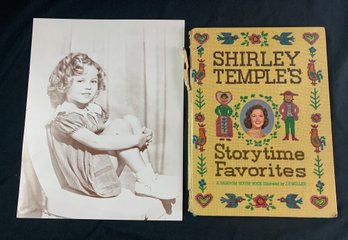 Sepia Photo Print Of Young Shirley Temple 1934 & Book