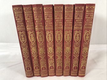 1905 Masterpieces Of The World's Best Literature Grosset Vol 1-8 GOLD Book Nice Condition