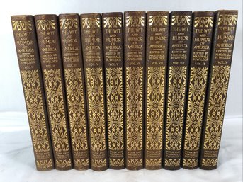 The Wit And Humor Of America By Wilder 10 Vol Set Gilded - Antique - 1911 Nice Condition