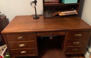 Solid Wood Desk/ Lamp/  Supplies