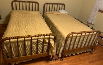 Pair Of Vintage Spindle Twin Beds.