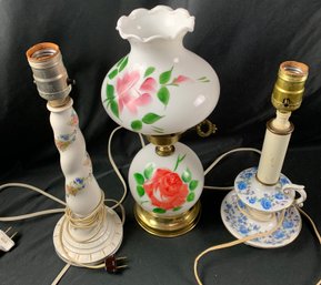 3 Vintage Table/ Boudoir Lamps