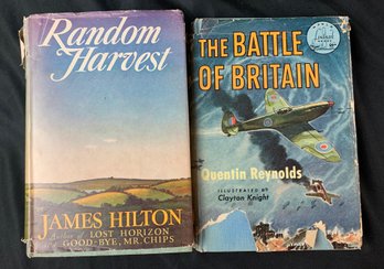 2 Vintage Books With DJ- Random Harvest/ The Battle Of Britain