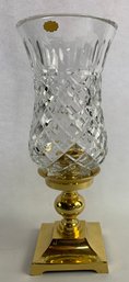 Stiffel Brass Base With Crystal Hurricane Shade Made In Poland