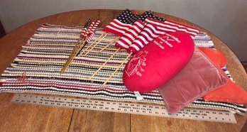 Scatter Rug, USA Flags And Pillows