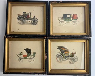 4 Vintage Lambert Products 5' X 6' Wood Framed Car Prints