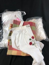 Assorted Linens/ Curtains/ Apron Etc