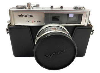 Minolta Hi-matic Camera And Accessories/ Perrin Leather Camera Bag