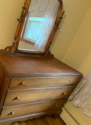 Vintage Three Drawer Dresser With Mirror