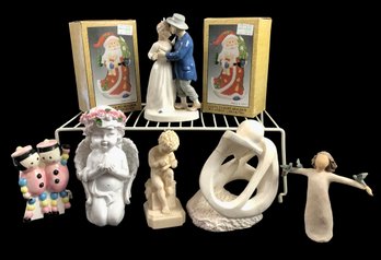 Assorted Figurines, Sculptures, Candle Holders Etc