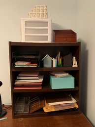Wooden Shelf And Office Supplies