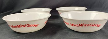 4 Vintage Corelle Cambells Soup Bowls- M'm! M'm! Good!