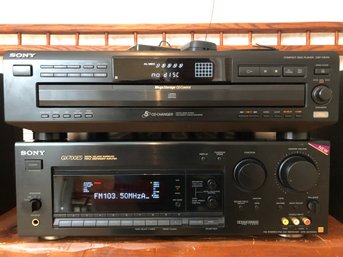 Sony Stereo System Model GX 700 ES With Sony Five CD Changer And Sony Bookshelf Speakers, Tested