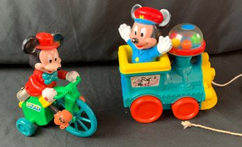 2 Vintage Mickey Mouse Toys