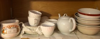 Adderley Bone China C & S/ Stoneware/ French Teapot