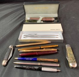 Vintage Pocket Knives & Pen Sets Including Pierre Cardin