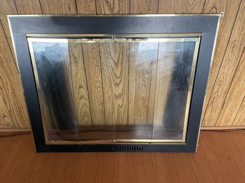 Black And Gold Frame Fireplace Screen