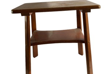 MCM Rock Maple Side Table With Shelf.