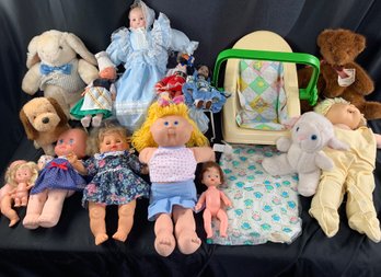 Box Of Cabbage Patch & Other Dolls & Plush Toys