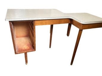 Uniquely Shaped Wood Desk
