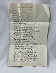 Handwritten Original Poetry From 1875