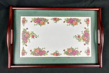 Cloverleaf Roses Beech Tray 18 X 12 Inches