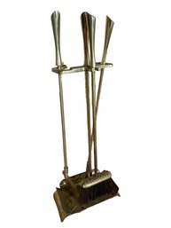 Gold Fireplace Tool Set With Stand