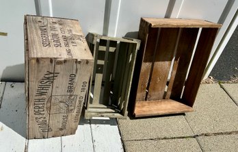 3 Wooden Crates- 2 Vintage Advertising