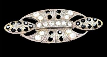 Vintage Art Deco Rhinestone Brooch Barrel Clasp