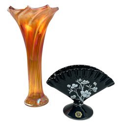 Westmoreland Fan Vase/ Carnival Glass Vase