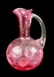 Vintage Blown Glass Cranberry Pitcher