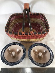 2 The Original Apple Baker Dishes With Basket From Paris Maine