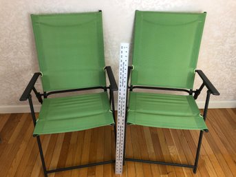 2 Nice Green Folding Chairs