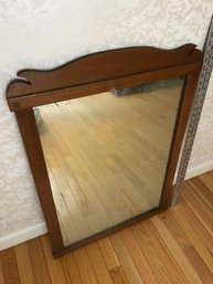 Heavy Wood Hanging Mirror, Approx 32' By 23'