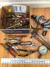 Box Of Miscellaneous Tools, Test Gauge