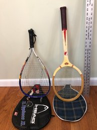 Old Tennis Racket With Cover And Head Racket