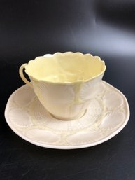 Belleek  Shell Cup And Saucer 5th Mark 1955 - 1965