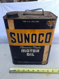 Vintage Sunoco 2 Gallon Motor Oil Metal Can