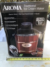 Aroma Traditional Ice Cream Maker In Box, Untested