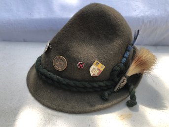 Fishing Hat With Various Pins